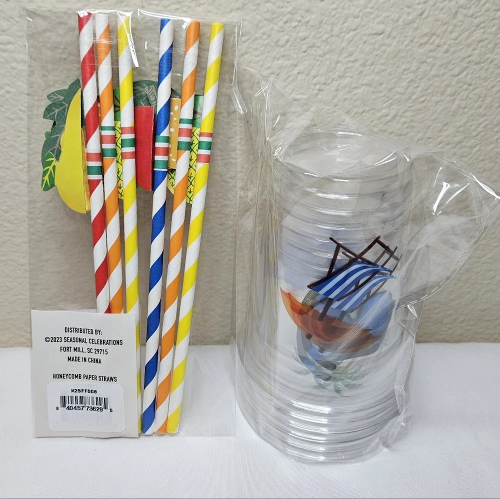 12 Count Straws And Cups Set NEW